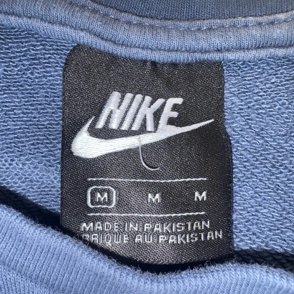 Nike Just‎ Do It Crewneck Sweatshirt Men’s M Blue Neon Logo Pullover